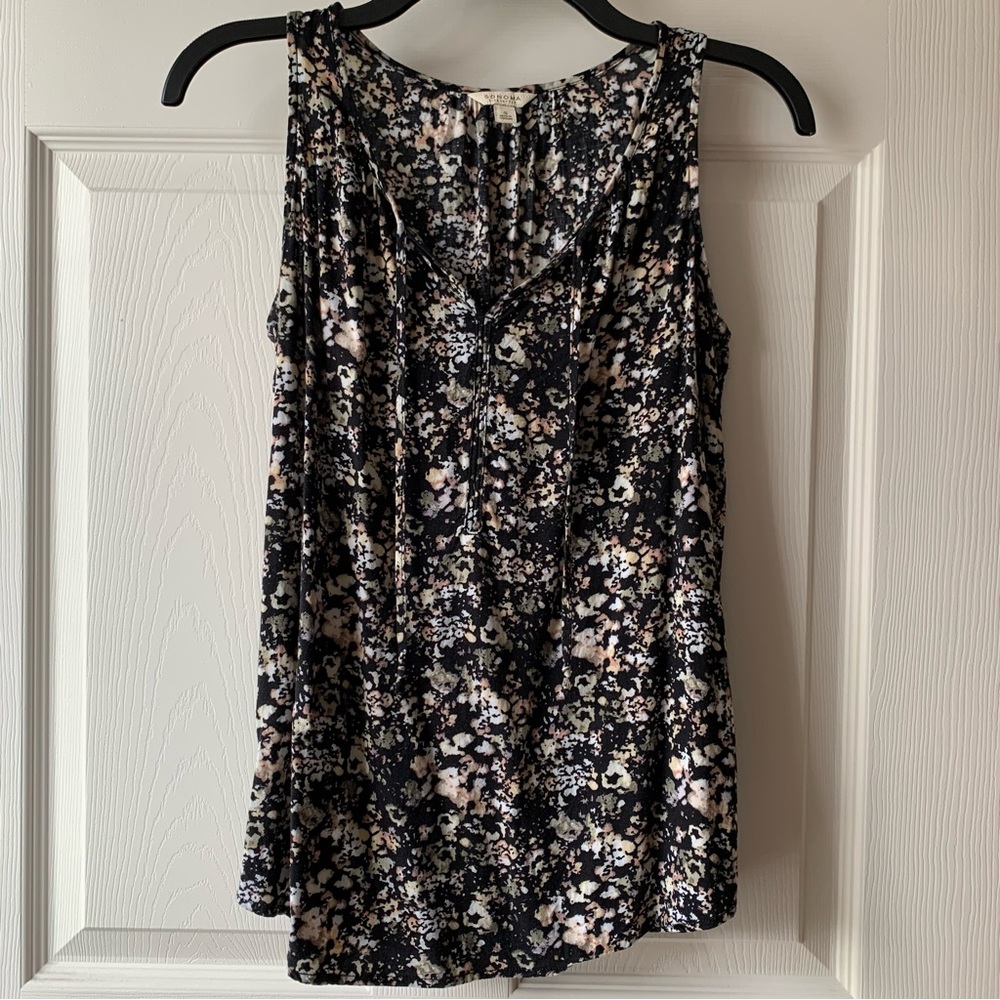 Sonoma black & white sleeveless top size small